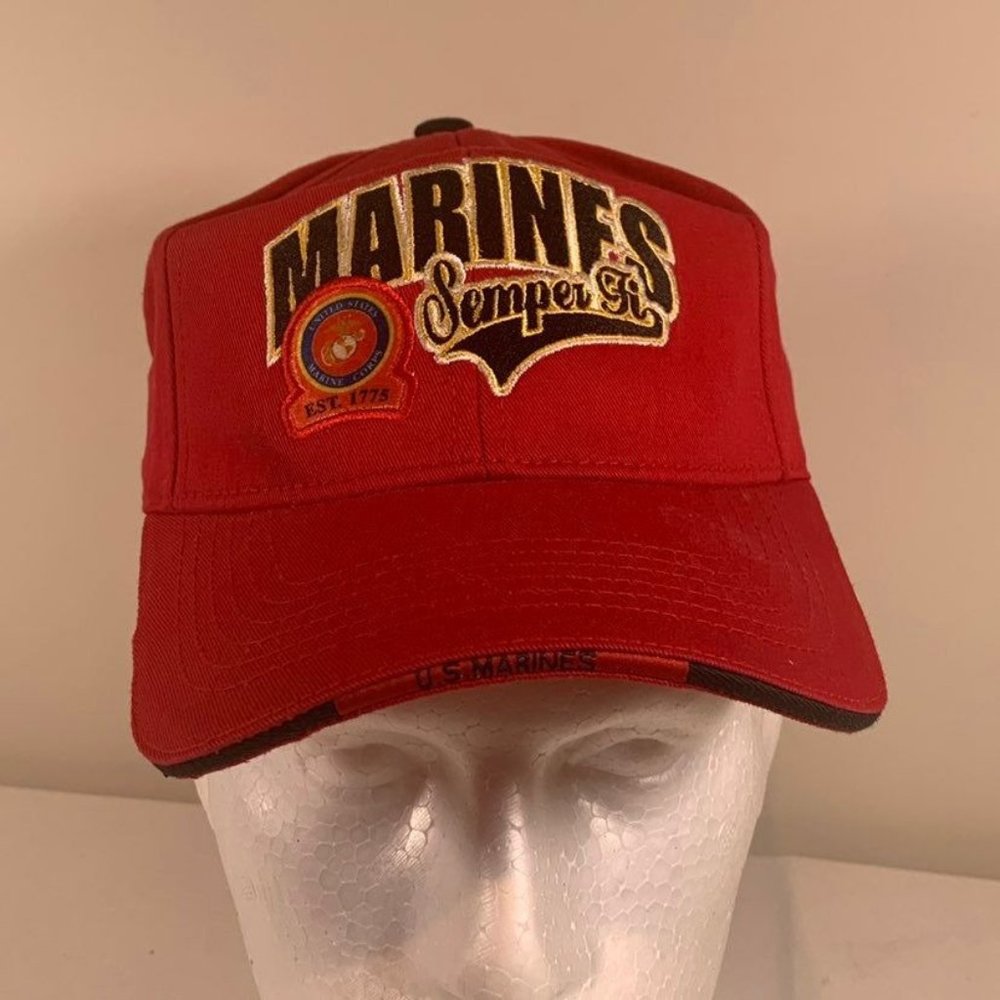 Vintage United States Marines Corps Semper Fi Hat ML Caps USMC Adjustable